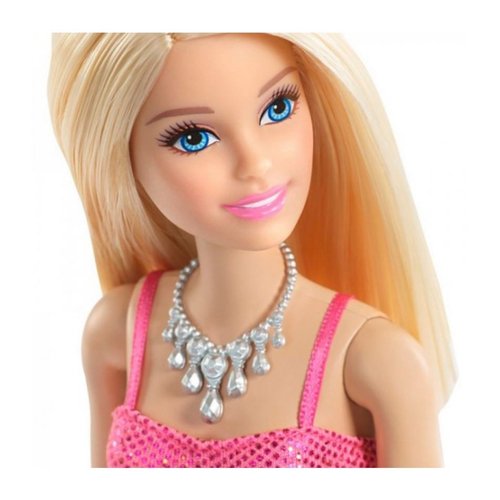 Boneca Barbie Vestido Glitter - Mattel - Laranja