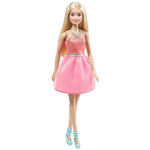 Boneca Barbie Vestido Glitter - Mattel - Laranja