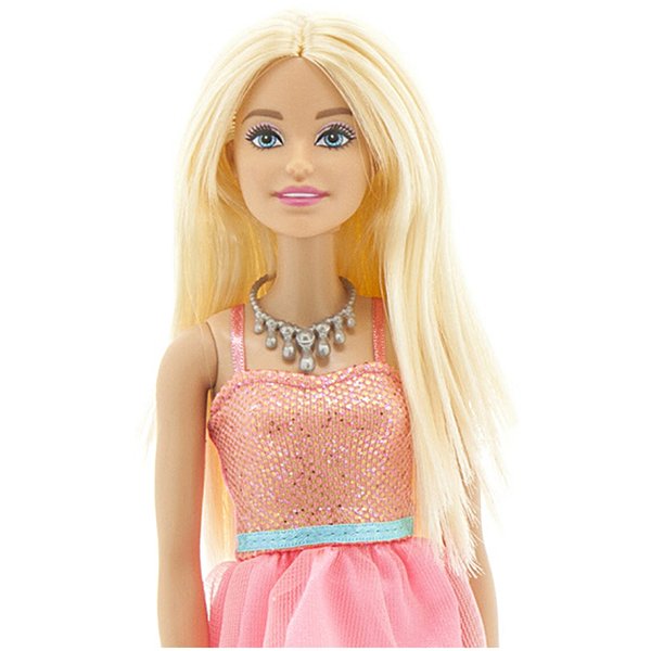 Boneca Barbie Vestido Glitter - Mattel - Laranja