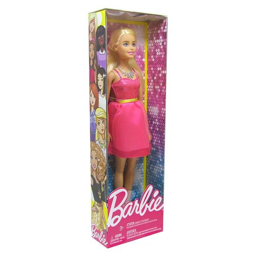 Boneca Barbie Vestido Glitter - Mattel - Rosa