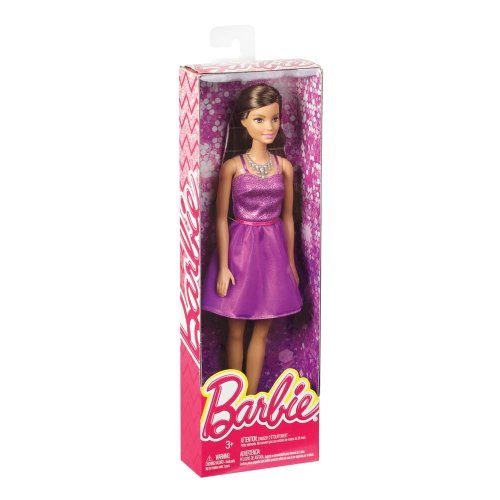 Boneca Barbie Fashion Vestido Glitter Loira Mattel - Roxo