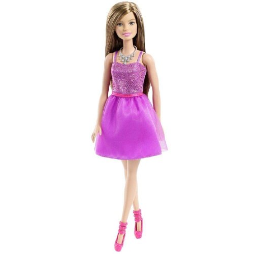 Boneca Barbie Loira Vestido Glamoroso Lilás Glitter Mattel - Roxo