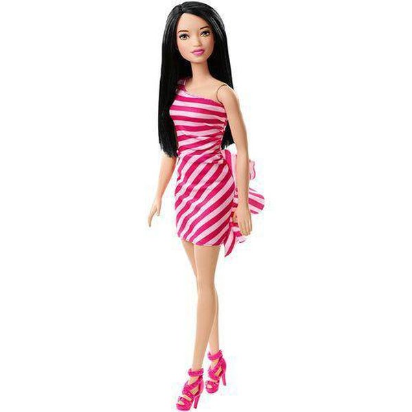 Boneca Barbie Vestido Listrado - Mattel - Rosa