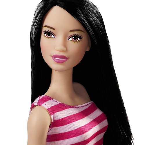 Boneca Barbie Vestido Listrado - Mattel - Rosa