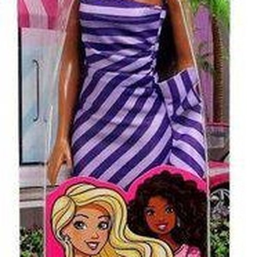 Boneca Barbie Vestido Listrado - Mattel - Roxo