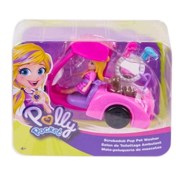 Boneca Polly Pocket Veiculo Banho de Cachorrinhos - Mattel