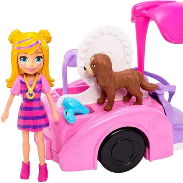 Boneca Polly Pocket Veiculo Banho de Cachorrinhos - Mattel