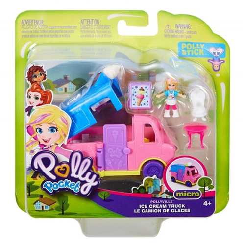 Mini Boneca - Polly Pocket - Polly com Carro de Carnaval - Carro de Sorvete  - Mattel - Ri Happy