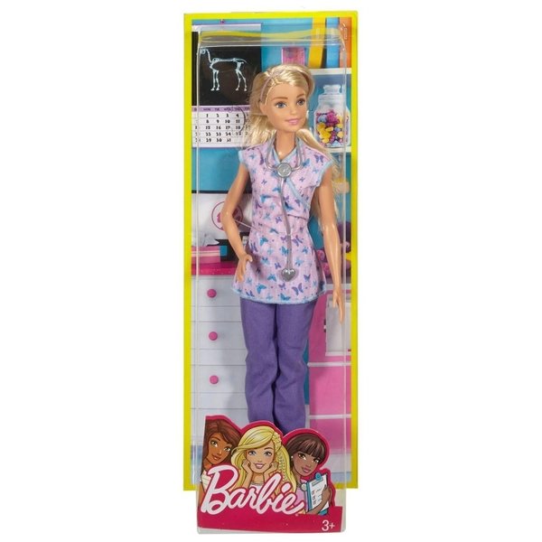 Barbie Profissões Veterinária Loira - Mattel