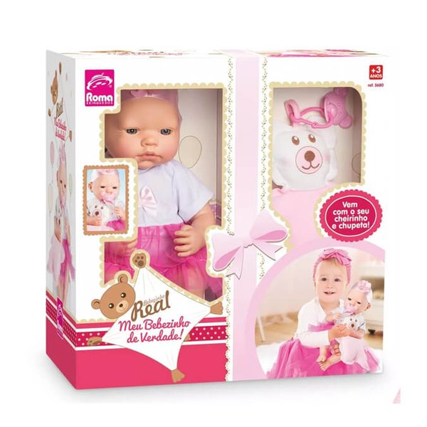 Boneca Bebezinho Real Pink - Roma