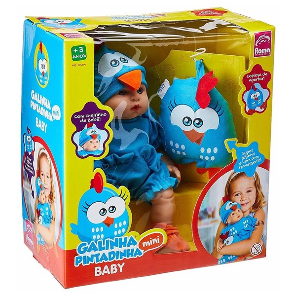 Boneca Meu Bebê Galinha Pintadinha Mini - Roma