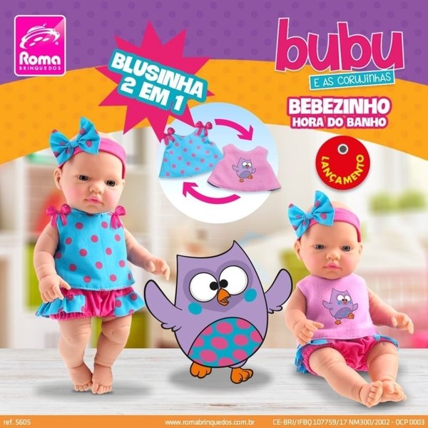 Bebezinho Hora Do Banho Bubu E As Corujinhas - Roma