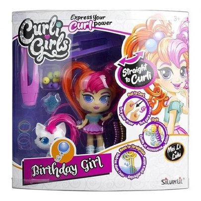 Boneca Curli Girls e Mascote Birthday Girl - Rosita