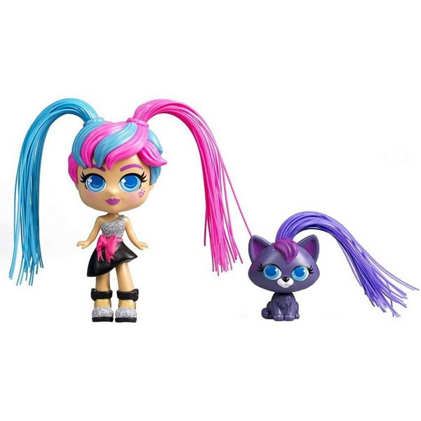 Boneca Curli Girls e Mascote Fashionista - Rosita