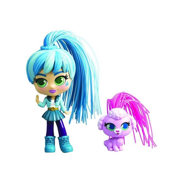 Boneca Curli Girls e Mascote Jet Setter - Rosita