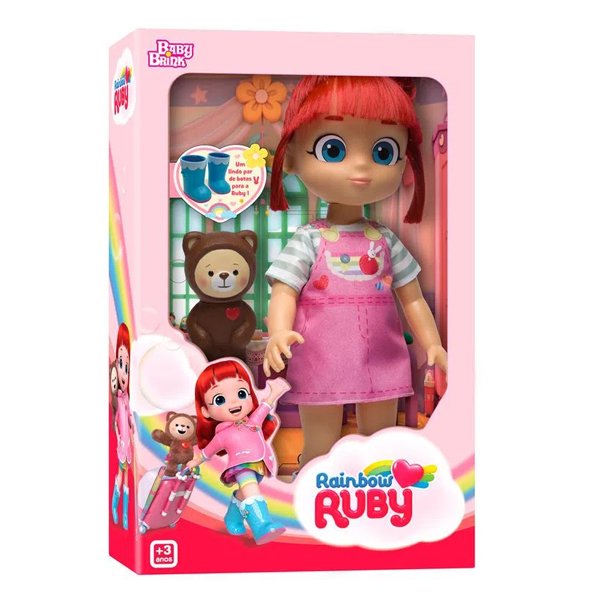 Boneca Rainbow Ruby e Urso Choco - Rosita