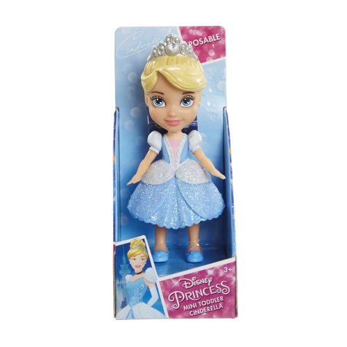 Boneca Mini Toddler Cinderella Vestido Azul Disney - Sunny