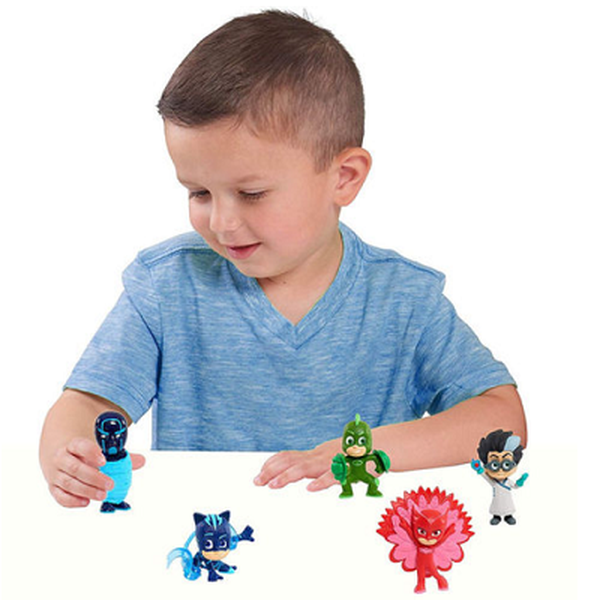 Conjunto De 5 Figuras 08 Cm Pj Masks Night Ninja Novas Poses