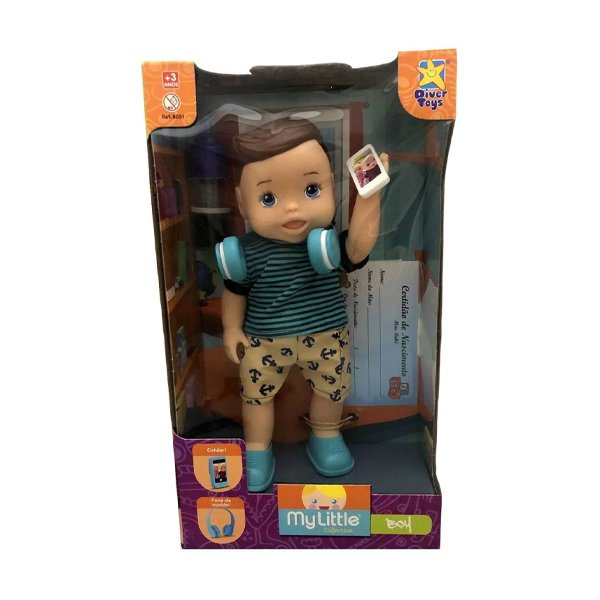 Boneco My Little Collection Boy Menino Moreno - Divertoys
