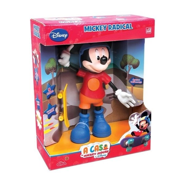 Boneco Mickey Radical com Skate - Elka