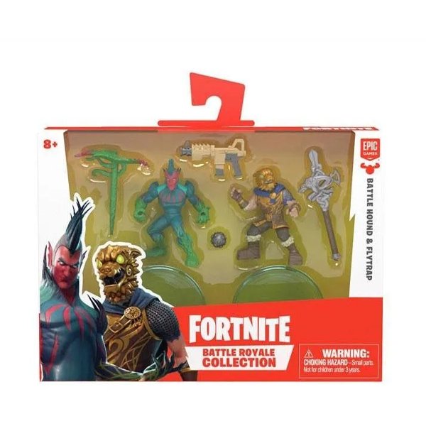 Kit com 2 Mini Figuras Fortnite Battle Hound e Fly Trap - Fun