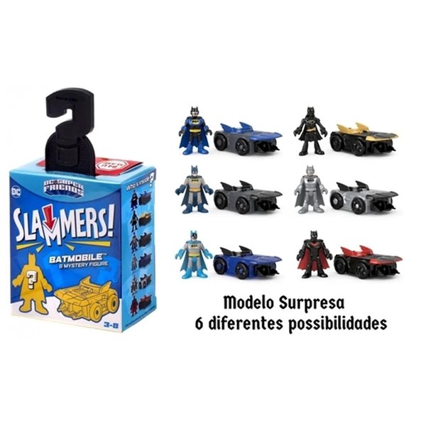 Imaginext DC Super Friends Boneco com Veículo Surpresa Slammers - Fisher Price