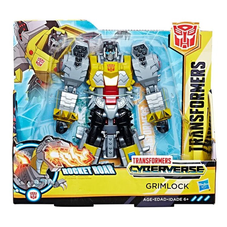 Boneco Articulado Transformers Cyberverse Grimlock Rocket Roar - Hasbro