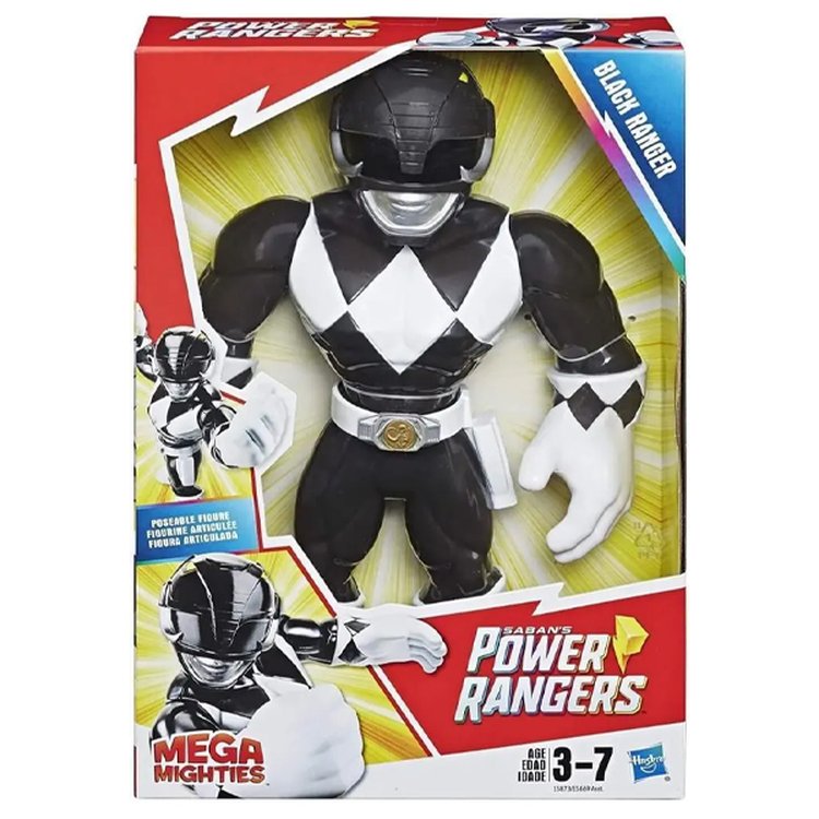 Boneco Power Rangers Mega Mighties Ranger Preto - Hasbro
