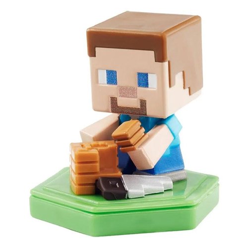 Mini Figura Minecraft Earth 4cm Steve Trabalhador - Mattel