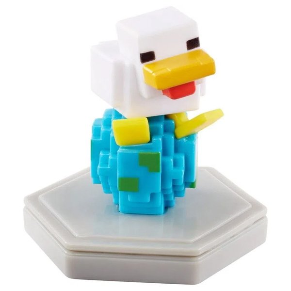 Mini Figura Minecraft Earth 4cm Futuro Jockey de Galinha - Mattel