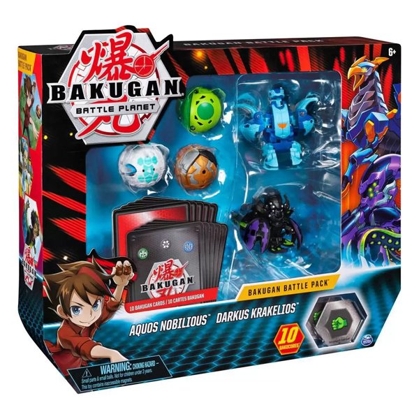 Batalha Bakugan Pack Aquos Nobilious e Darkus Krakelios - Sunny