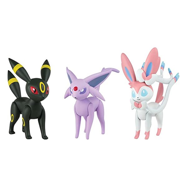 Pokemon Pack com 3 Umbreon, Sylveon e Espeon - Sunny
