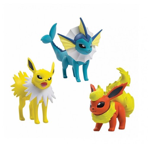 Pokemon Pack com 3 Jolteon, Vaporeon e Flareon - Sunny