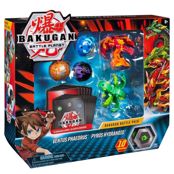 Batalha Bakugan Pack Ventus Phaedrus e Pyrus Hydranoid - Sunny