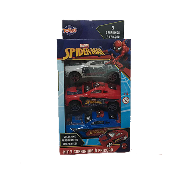 Kit Com 3 Carros De Friccao Homem Aranha - Toyng