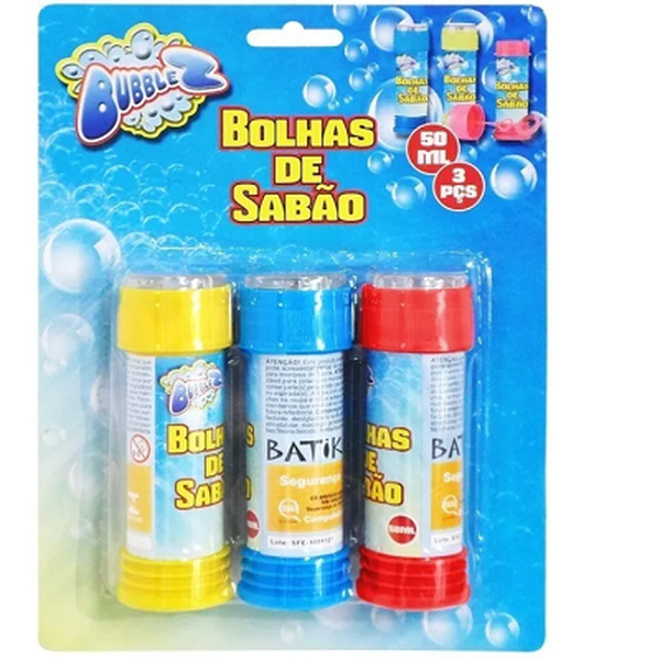 Kit Com 3 Bolhas De Sabao 50 Ml Bubble -  Batiki