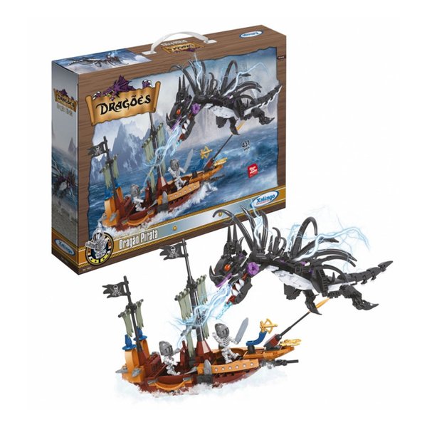 Blocos de Montar Dragão Pirata 431 Peças - Xalingo