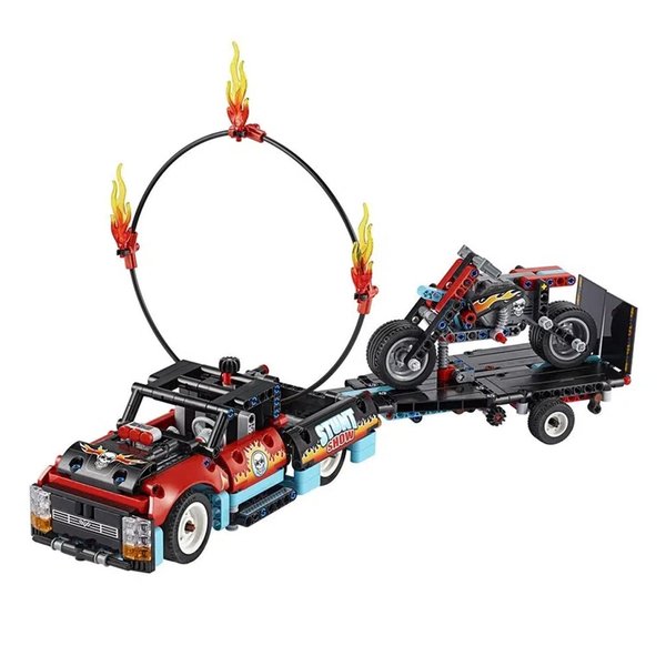 Blocos d Montar Technic Motocicleta Caminhão Acrobacias-Lego
