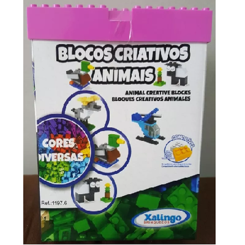 Blocos De Montar Criativos Animais 350 Pçs - Xalingo