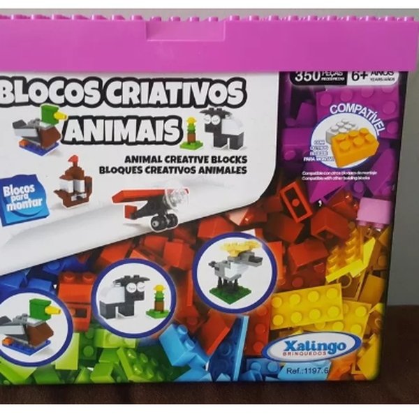 Blocos De Montar Criativos Animais 350 Pçs - Xalingo
