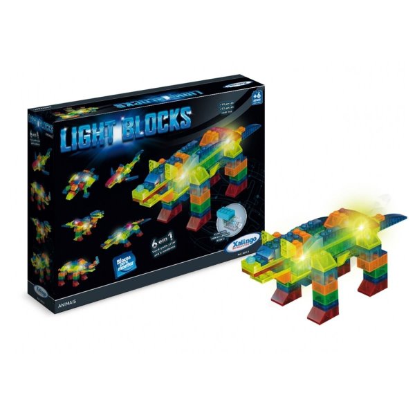 Blocos De Montar Light Blocks Animais 99 peças - Xalingo