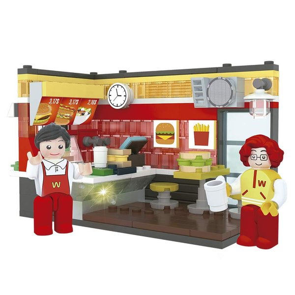 Blocos De Montar Light Up Cenário Fast Food 213 peças - Xalingo