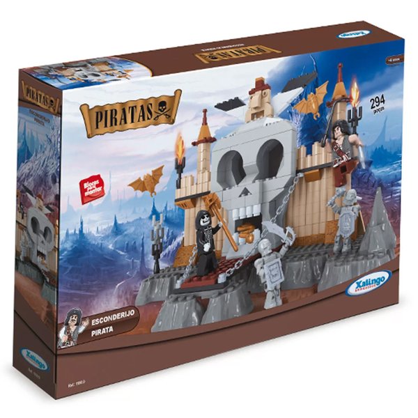 Blocos de Montar Esconderijo Pirata 294 Peças - Xalingo