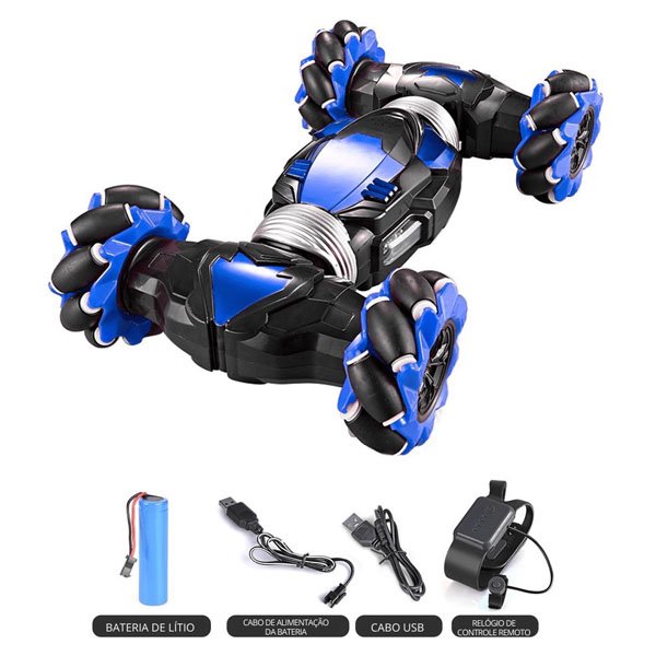 Carro Torsional com Controle Remoto Azul - Multikids