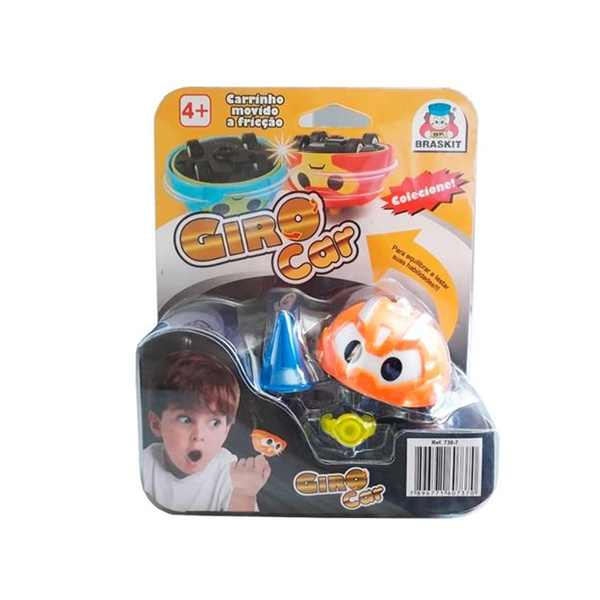 Carrinho A Friccao Giro Car - Braskit - Laranja