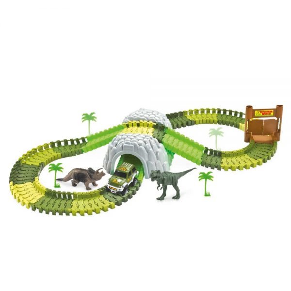 Pista Dinossauro Track com Túnel e Acessórios 109 Peças - DM Toys