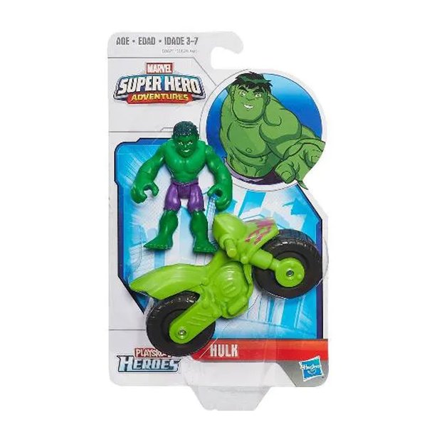 Veículo e Figura Super Hero Adventures Marvel Hulk - Hasbro