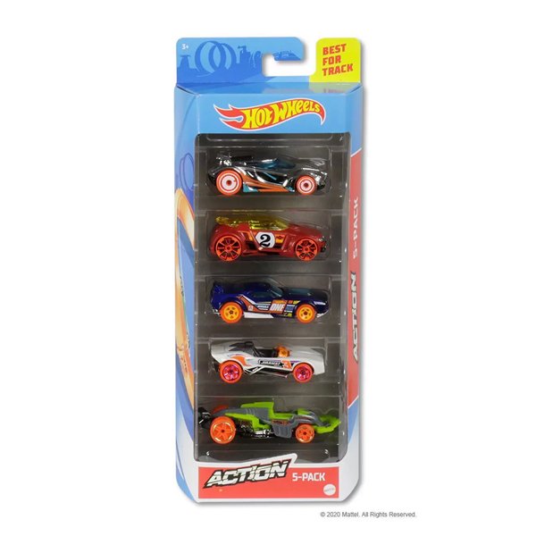 Kit Hot Wheels 5 Carrinhos Action - Mattel