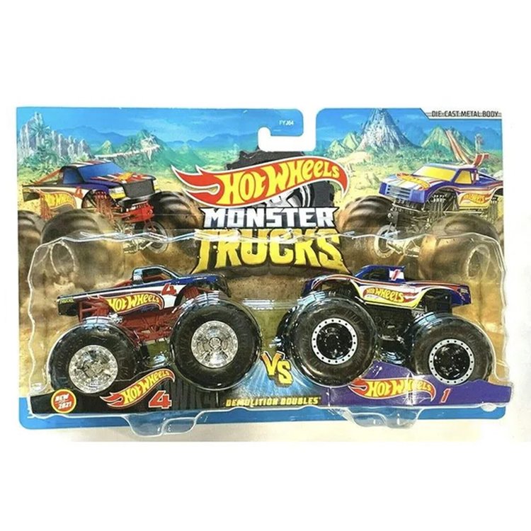 Hot Wheels Monster Trucks 2 Veículos Hot Wheels 4 vs Hot Wheels 1 - Mattel