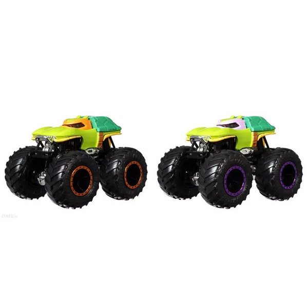 Hot Wheels Monster Trucks 2 Veículos Michelangelo vs Donatello - Mattel